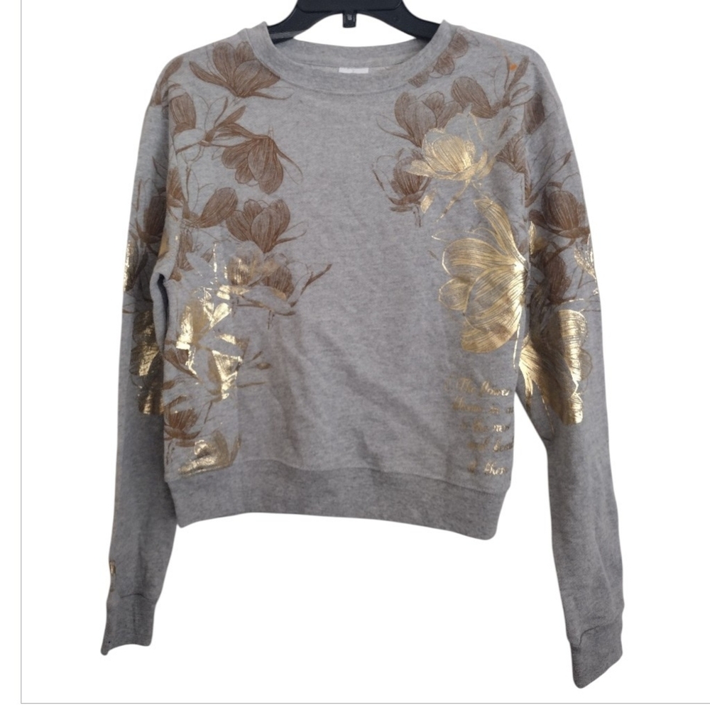 Disney Mulan Grey Gold Copper Floral Sweatshirt Size Small - Picture 2 of 10